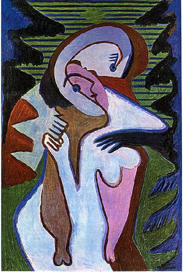 Ernst Ludwig Kirchner Lovers (The kiss) China oil painting art